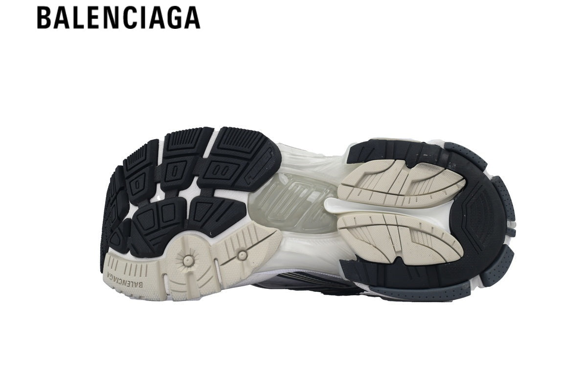 Balenciaga Runner Sneaker — White Mesh, Black & Beige Synthetic Overlays