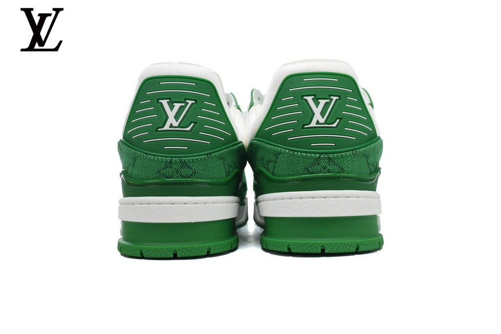 Louis Vuitton Trainer  shoes for man  women Sneaker – Green Monogram & White