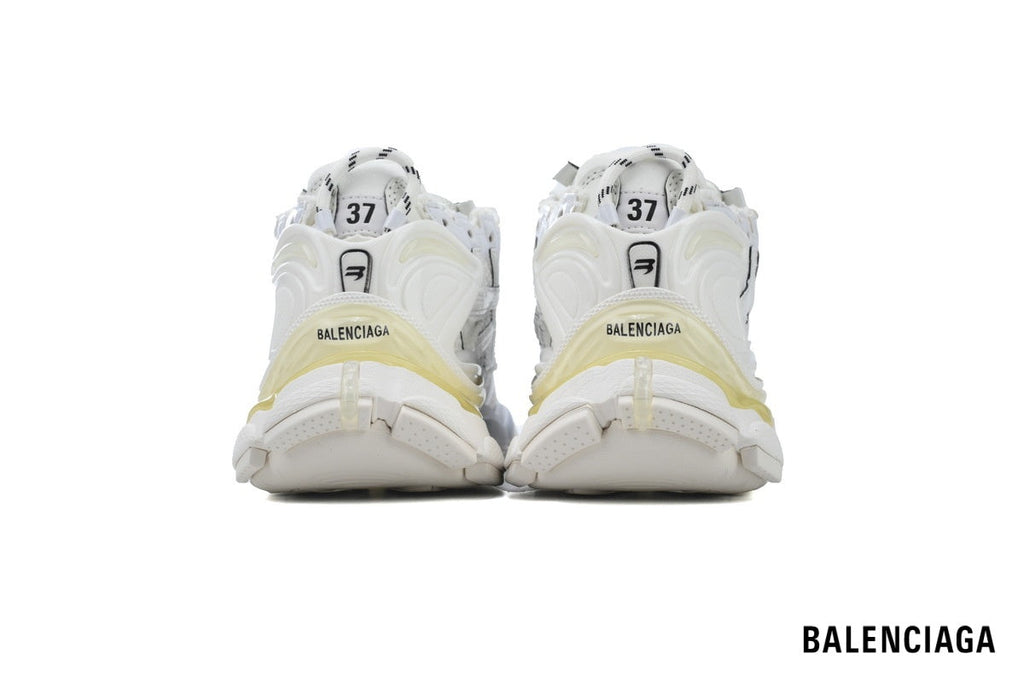Balenciaga Runner men's shoes  women sneakers – All White
