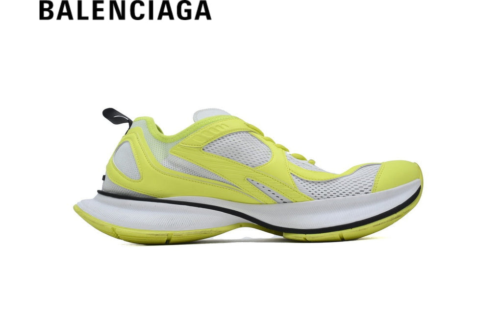 Balenciaga Running Sneakers in White and Fluorescent Yellow