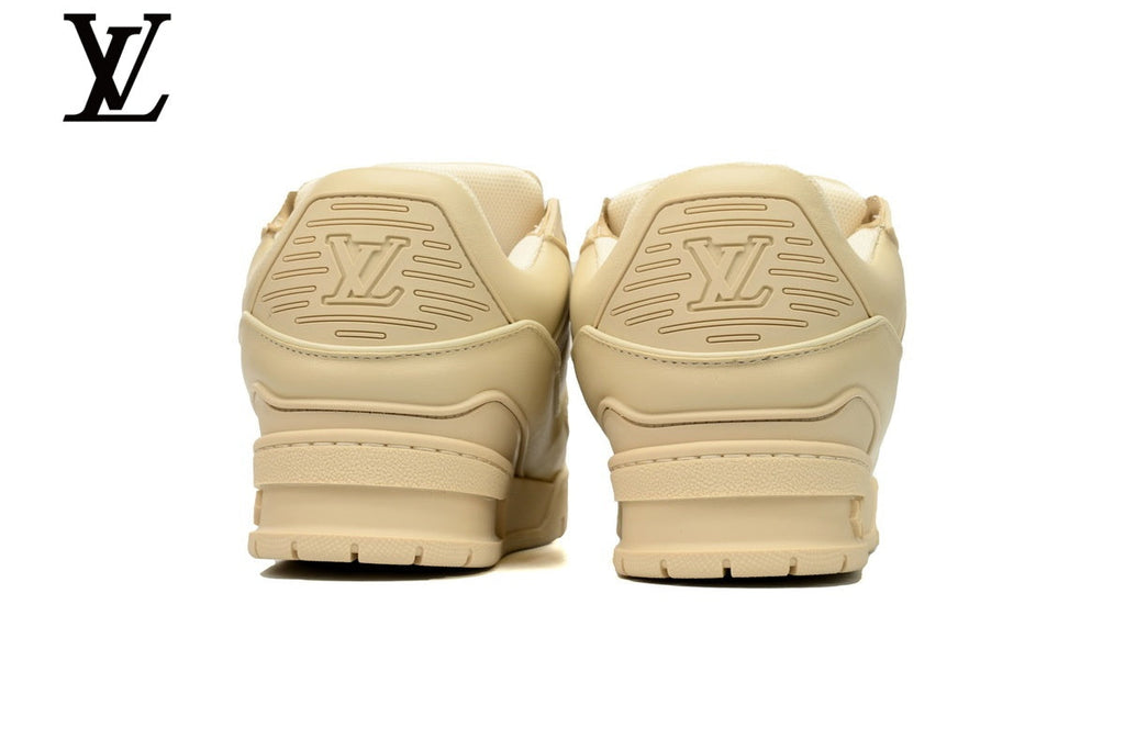 Louis Vuitton Trainer shoes for man  women Sneakers – Beige Leather