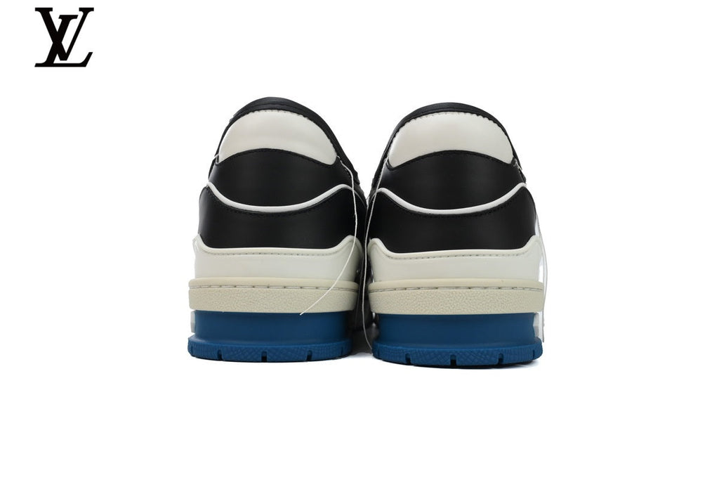 Louis Vuitton LV shoes for man  women Trainer Sneaker – Black, White & Blue