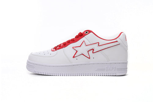A BATHING APE BAPE STA White & Red Sneakers | Women's & Men's Skate-Inspired Shoes