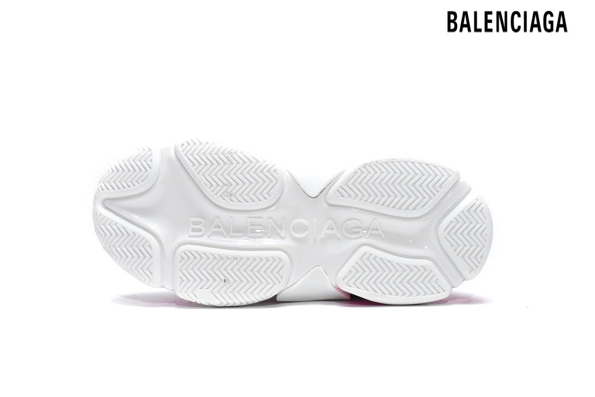 Balenciaga Triple S men's shoes  women sneakers White Hot Pink