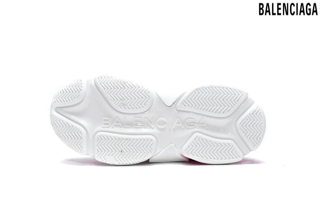 Balenciaga Triple S men's shoes  women sneakers – White & Pink