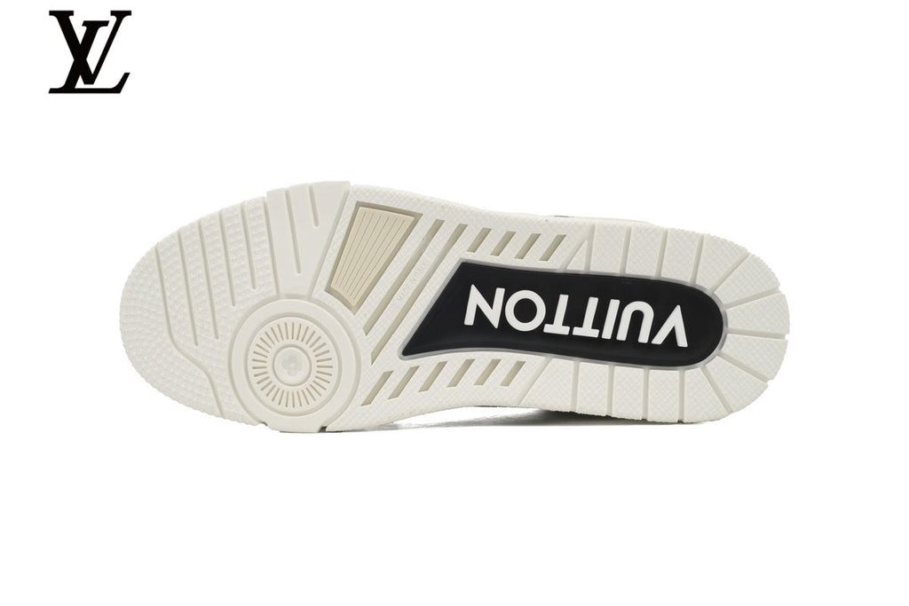 Louis Vuitton Trainer  shoes for man  women Sneaker – Cream & Black Floral