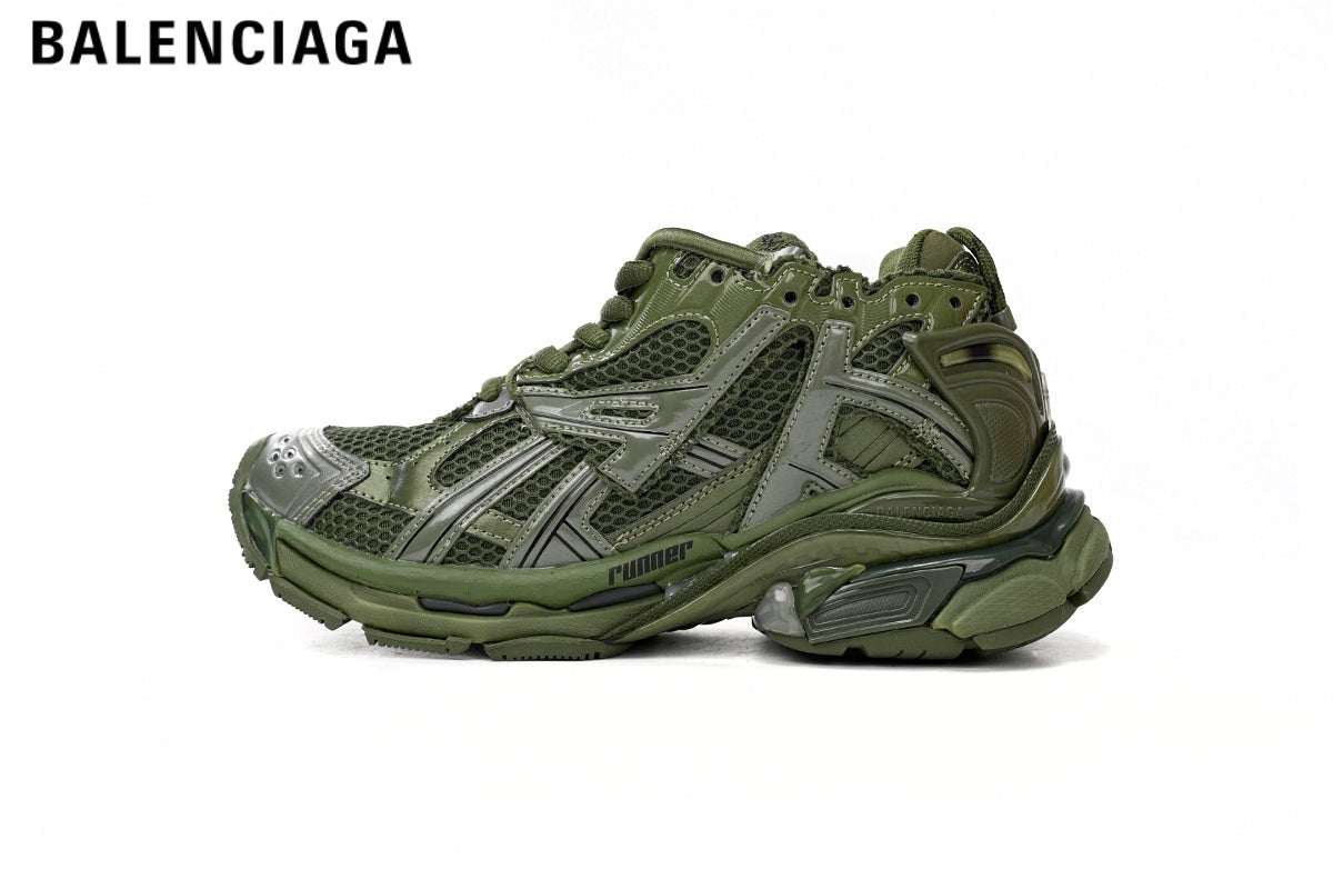 Balenciaga Runner men's shoes  women sneakers — Green