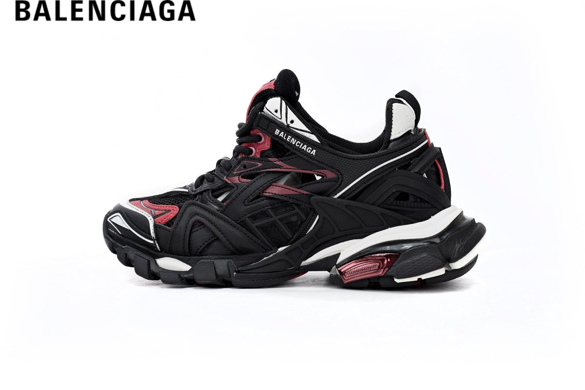 Balenciaga Track 2 men's shoes  women sneakers - Black & Red
