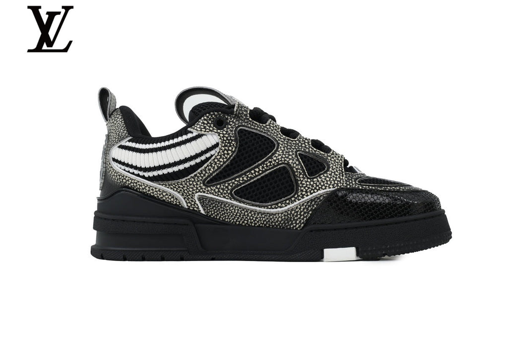 Louis Vuitton shoes for man  women Skate Sneakers - Black Speckled Mesh