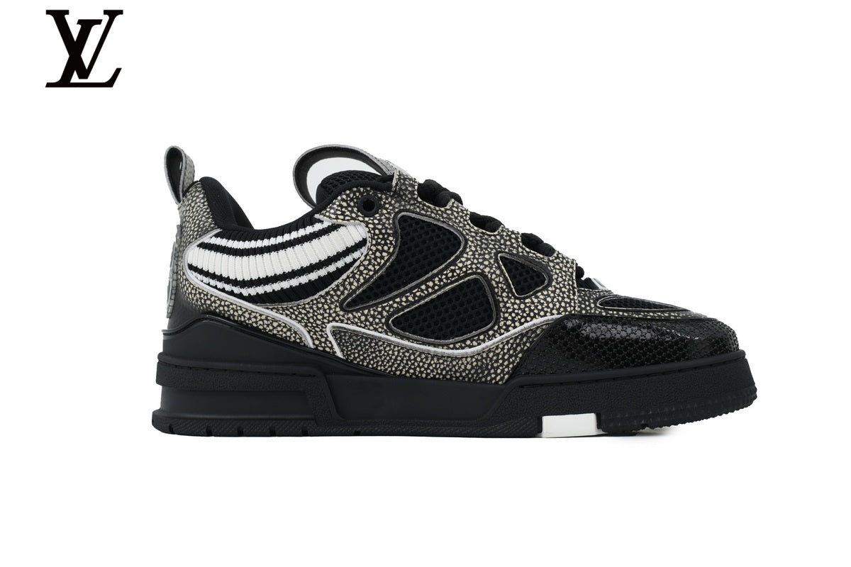 Louis Vuitton shoes for man  women Skate Sneakers - Black Speckled Mesh