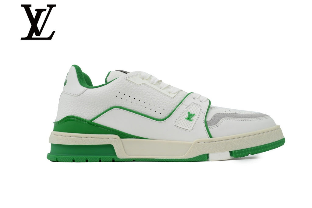 Louis Vuitton Trainer shoes for man  women Sneakers - White and Green