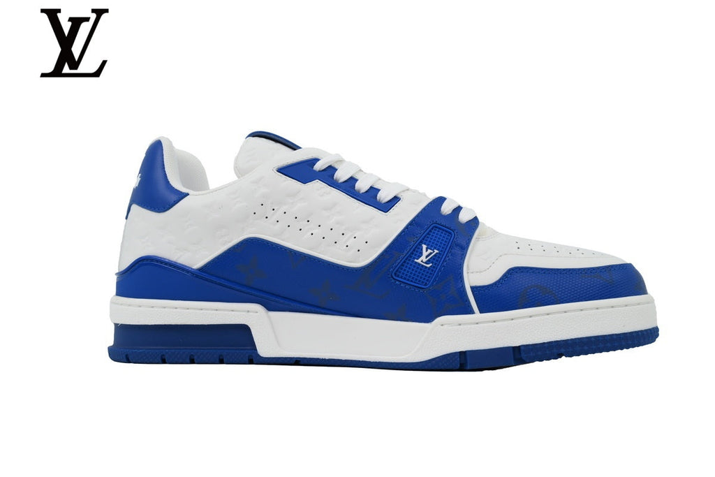 louis vuitton shoes for man  women sneakers Trainer Sneakers – White & Blue