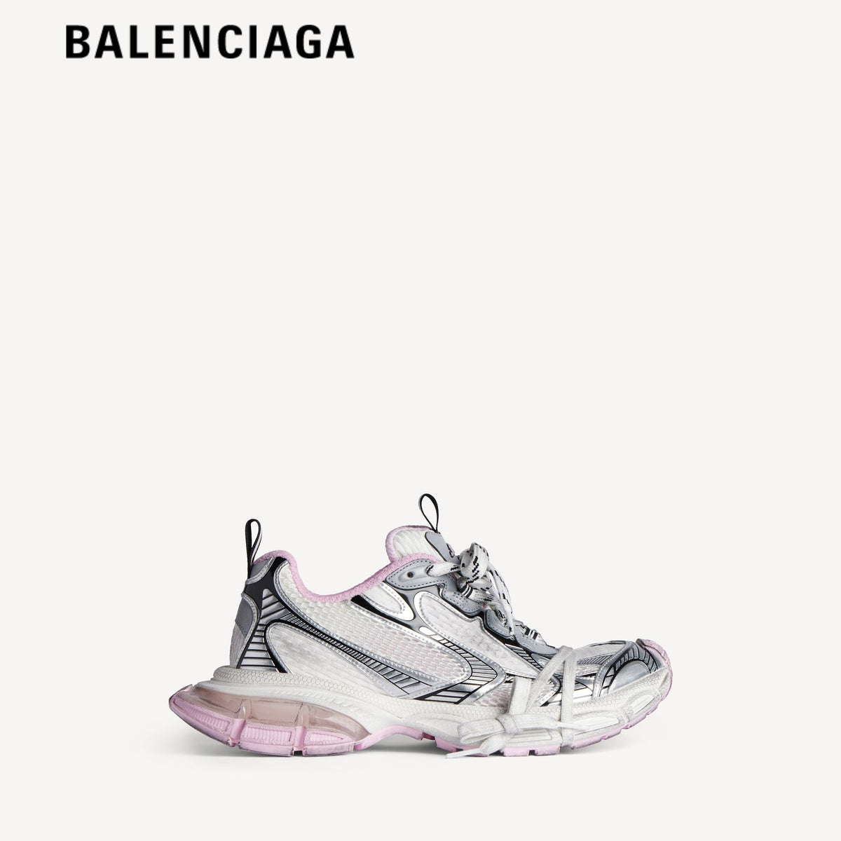 Balenciaga 3XL Extreme Laces men's shoes  women sneakers Silver Pink