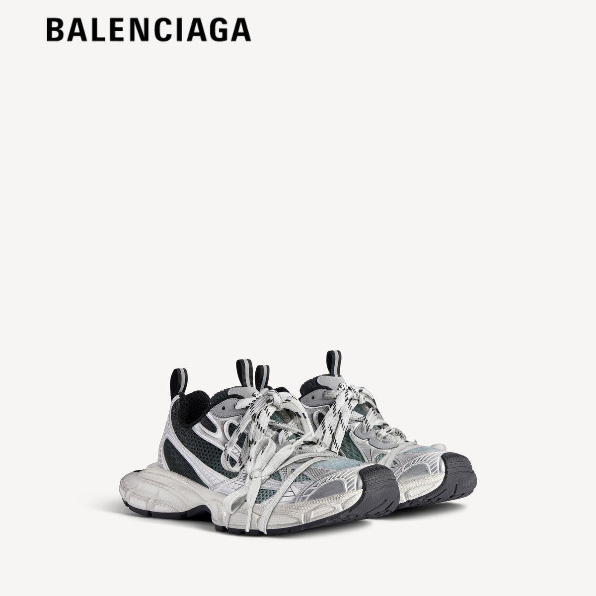 Balenciaga 3XL men's shoes  women sneakers Silver Dark Green