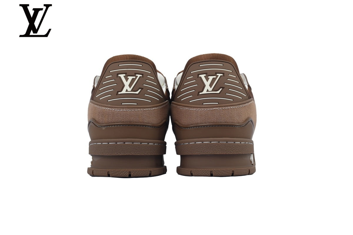 Louis Vuitton Trainer  shoes for man  women Sneaker – Monogram Denim in Brown