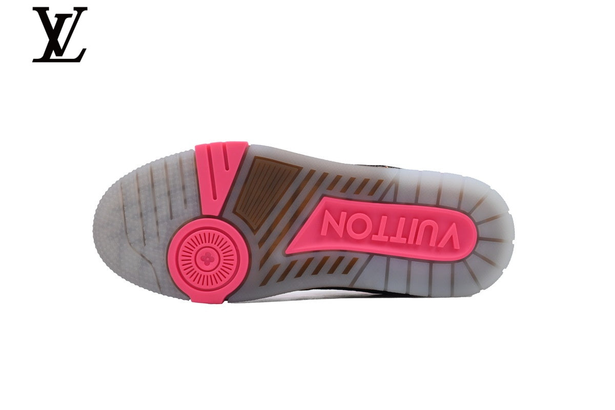 Louis Vuitton Trainer  shoes for man  women Sneaker – Pink & Brown Crystal