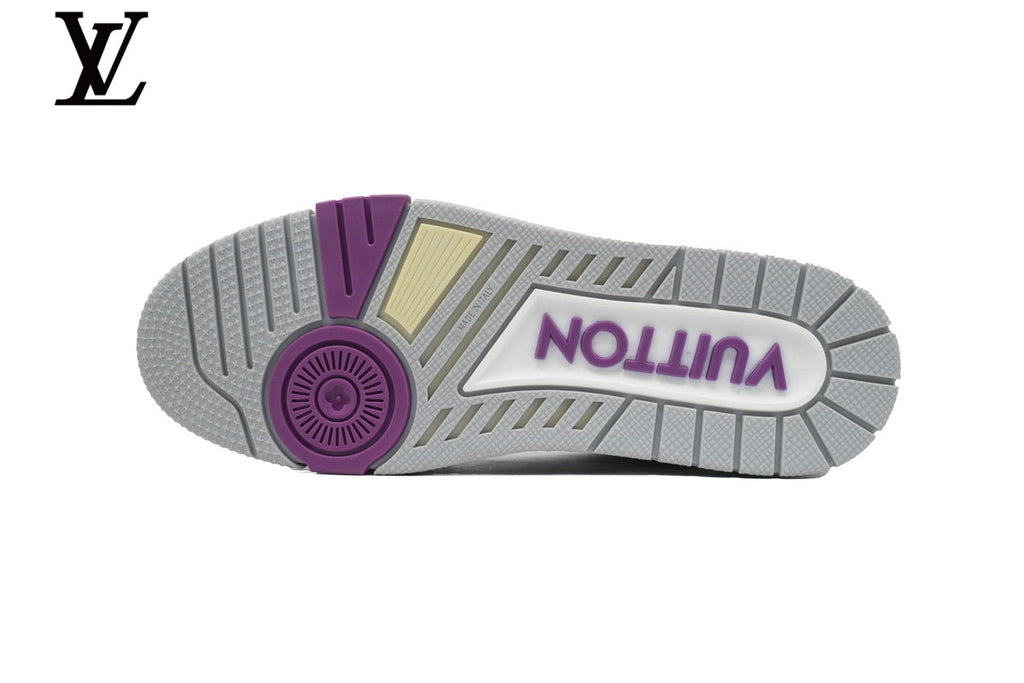 Louis Vuitton Trainer shoes for man  women Sneakers - White and Purple Mesh & Leather