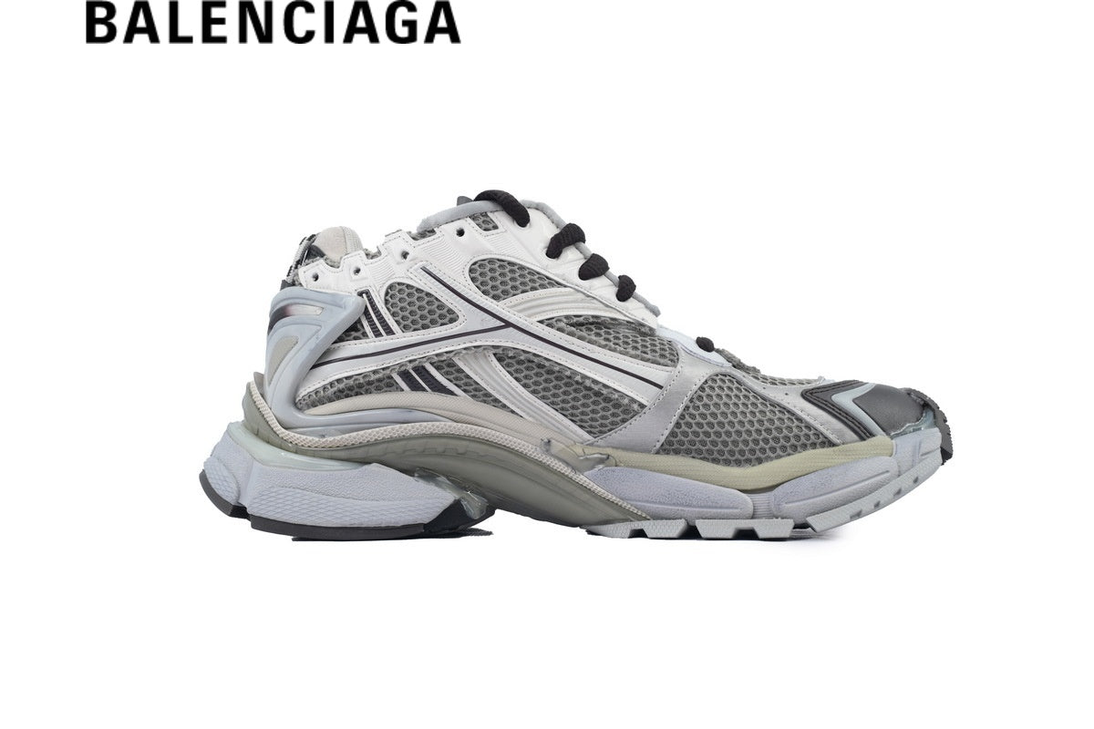 Balenciaga Runner men's shoes  women sneakers Grey White
