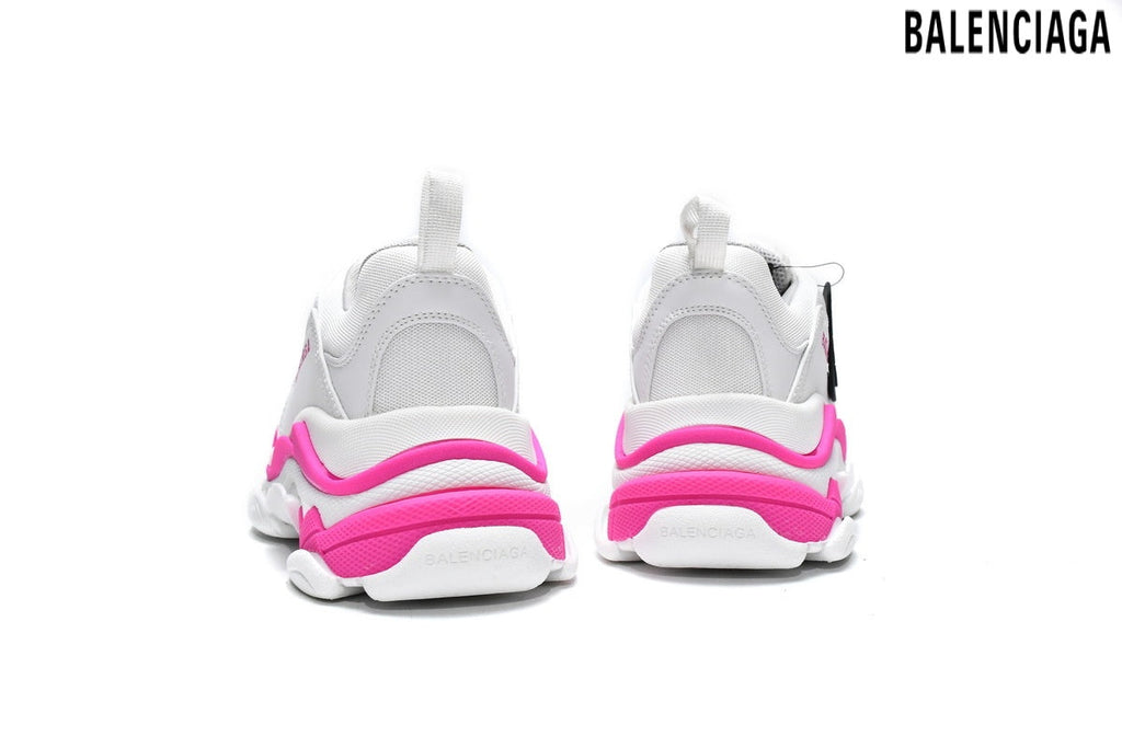 Balenciaga Triple S men's shoes  women sneakers – White & Pink