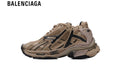 Balenciaga Runner men's shoes  women sneakers — Beige Mesh & Black Synthetic Overlays