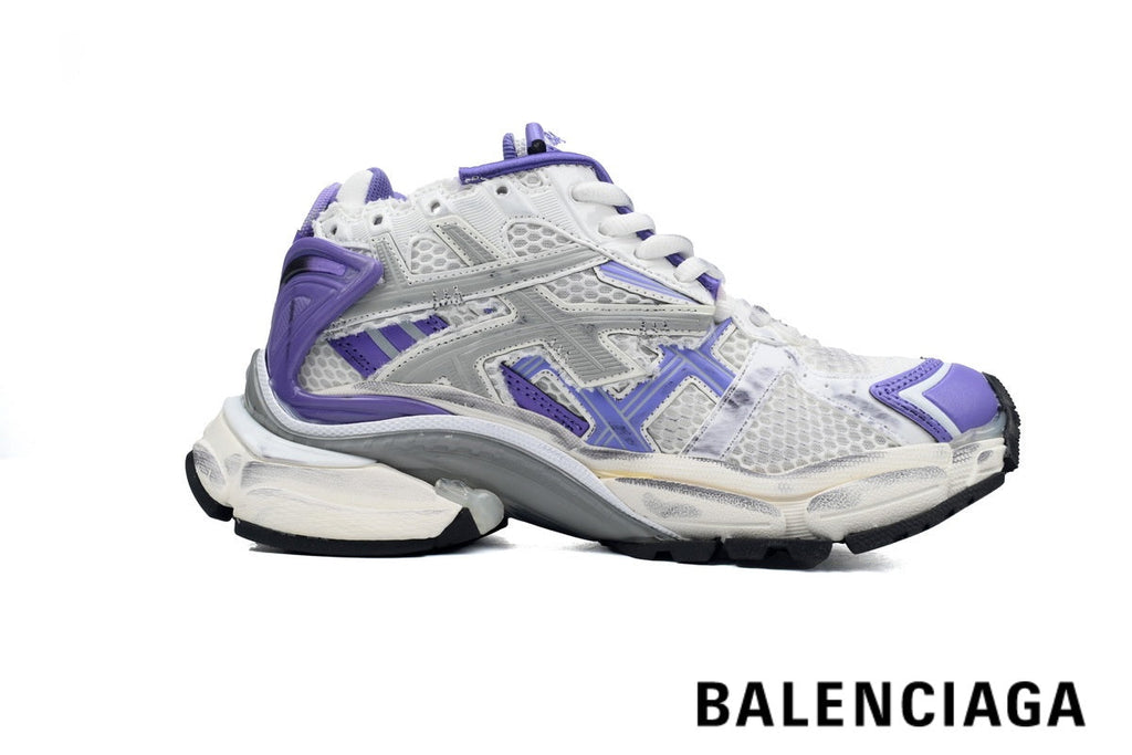 Balenciaga Runner men's shoes  women sneakers – White & Purple