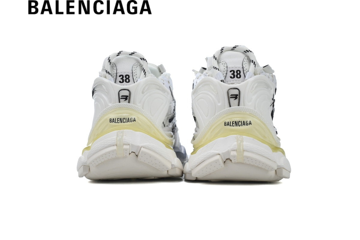 Balenciaga Runner men's shoes  women sneakers– Graffiti White