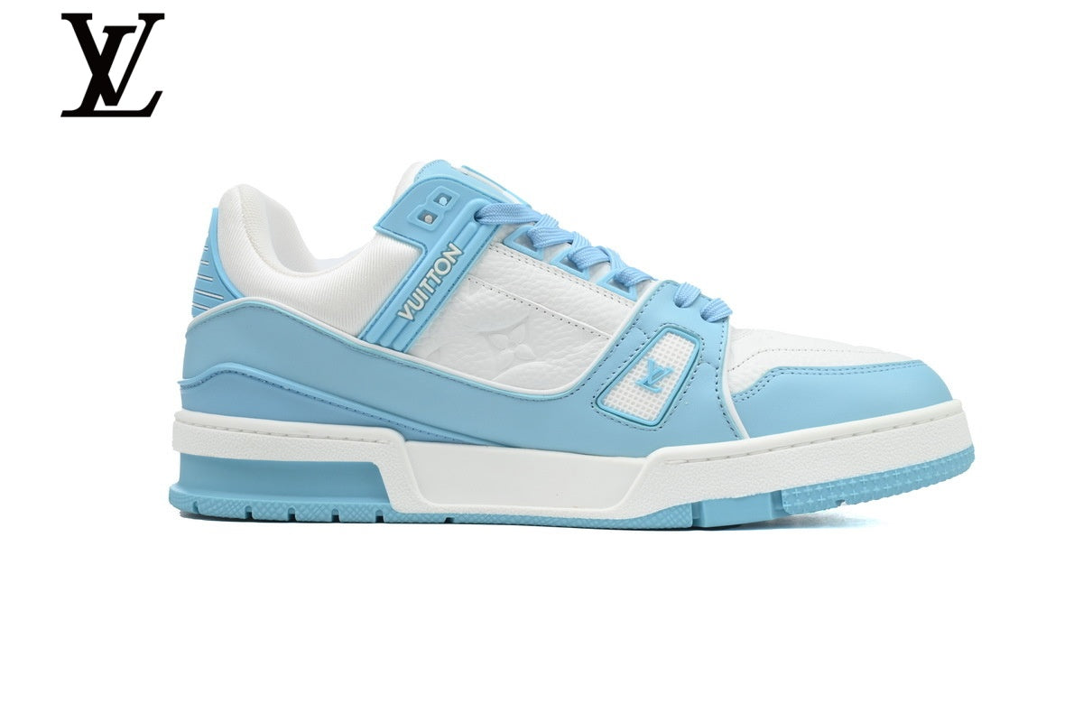 Louis Vuitton Trainer Sneakers – Sky Blue & White