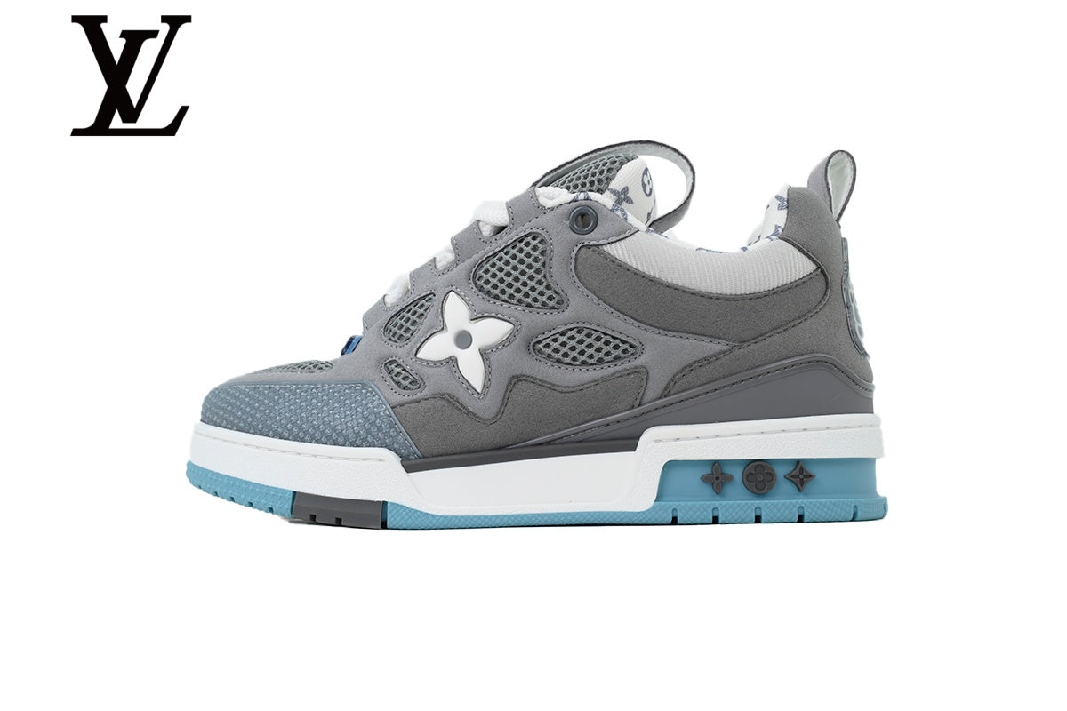 Louis Vuitton shoes for man  women Skate Sneakers - Grey and Light Blue