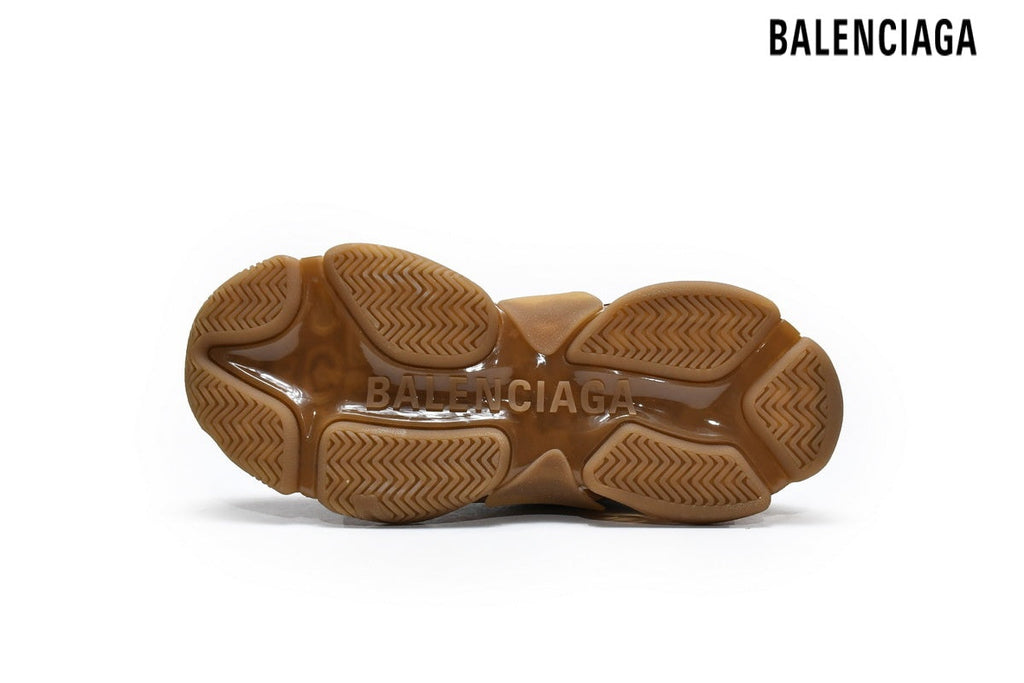 Balenciaga Triple S men's shoes  women sneakers Clear Sole Sneaker Caramel Brown