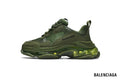 Balenciaga Triple S men's shoes  women sneakers – Olive Green & Clear Sole