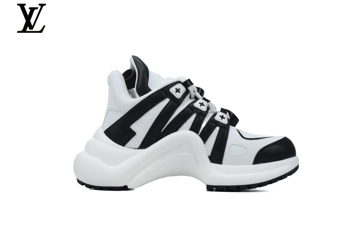 Louis Vuitton LV shoes for man  women Archlight Sneaker – White & Black