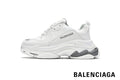 Balenciaga Triple S men's shoes  women sneakers – White & Grey