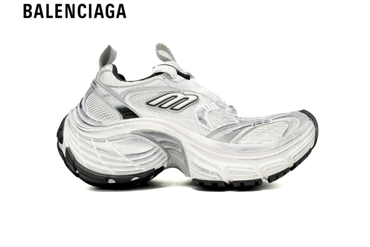 Balenciaga Cargo Sneaker — White Mesh & Grey Distressed Finish