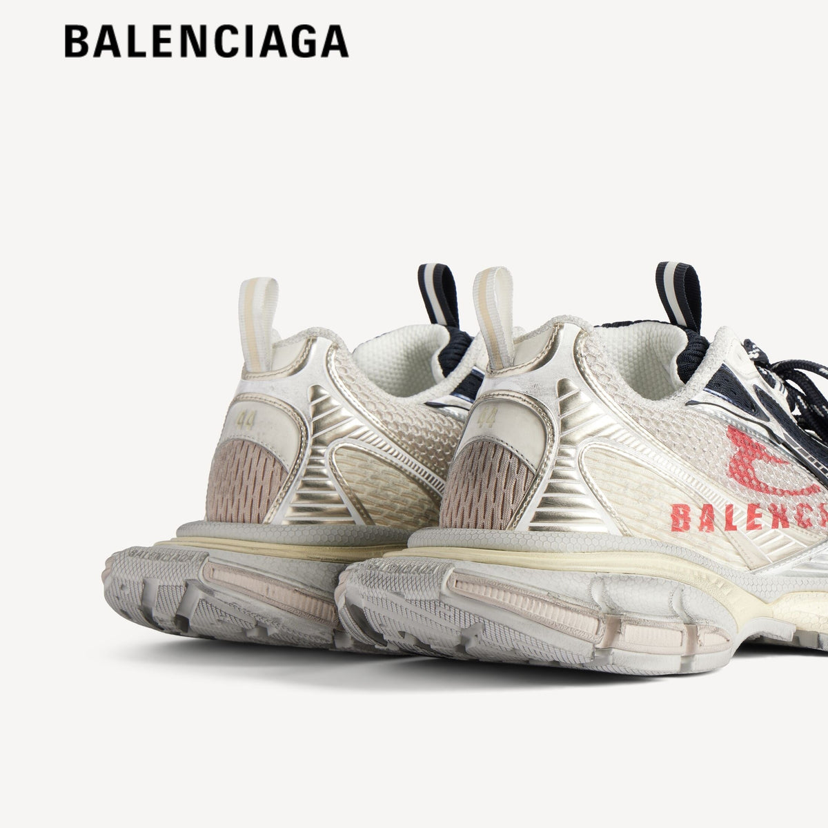 Balenciaga 3XL men's shoes  women sneakers 'Eggshell Red Navy'