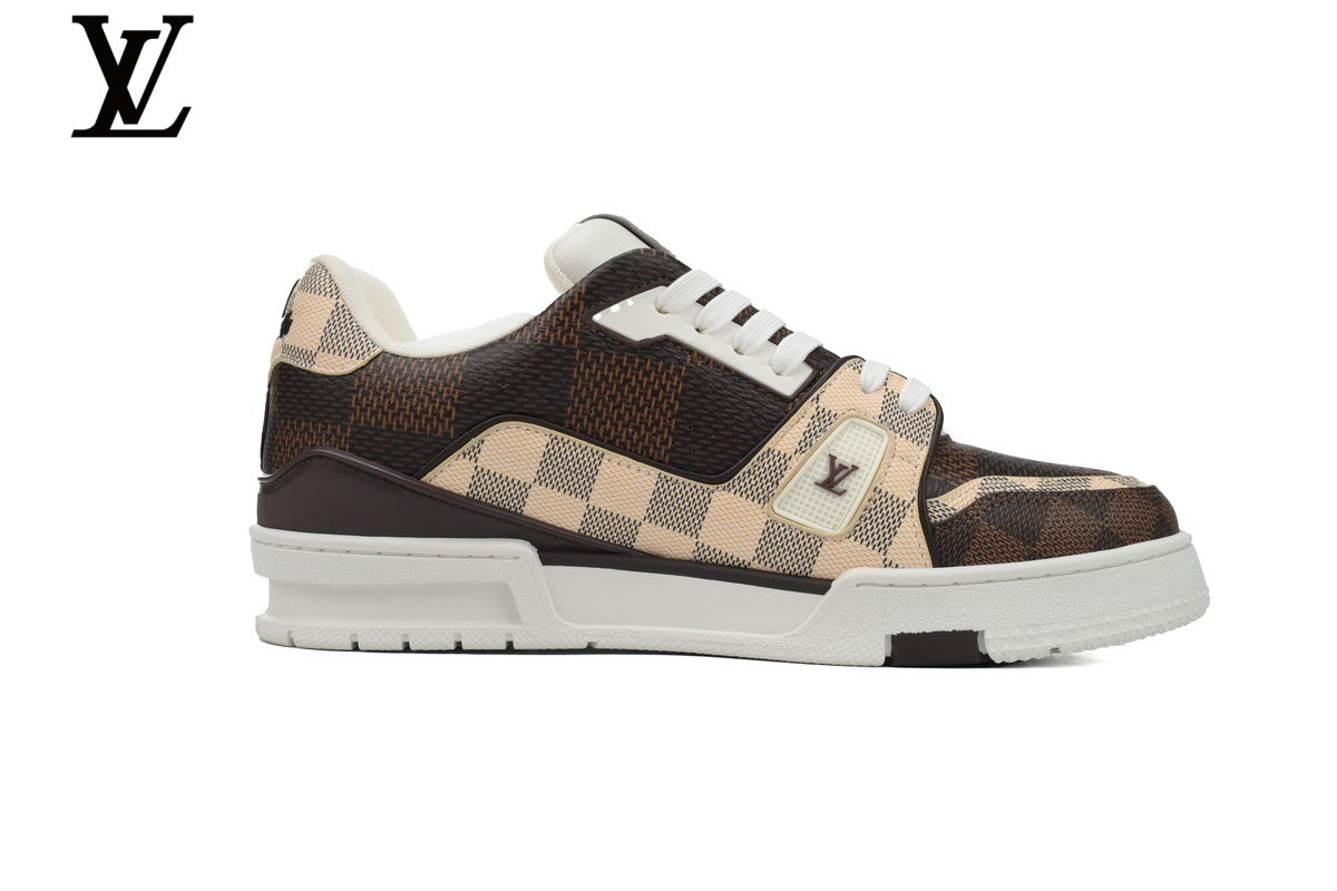 Louis Vuitton  shoes for man  women Trainer Sneaker – Brown Damier Check