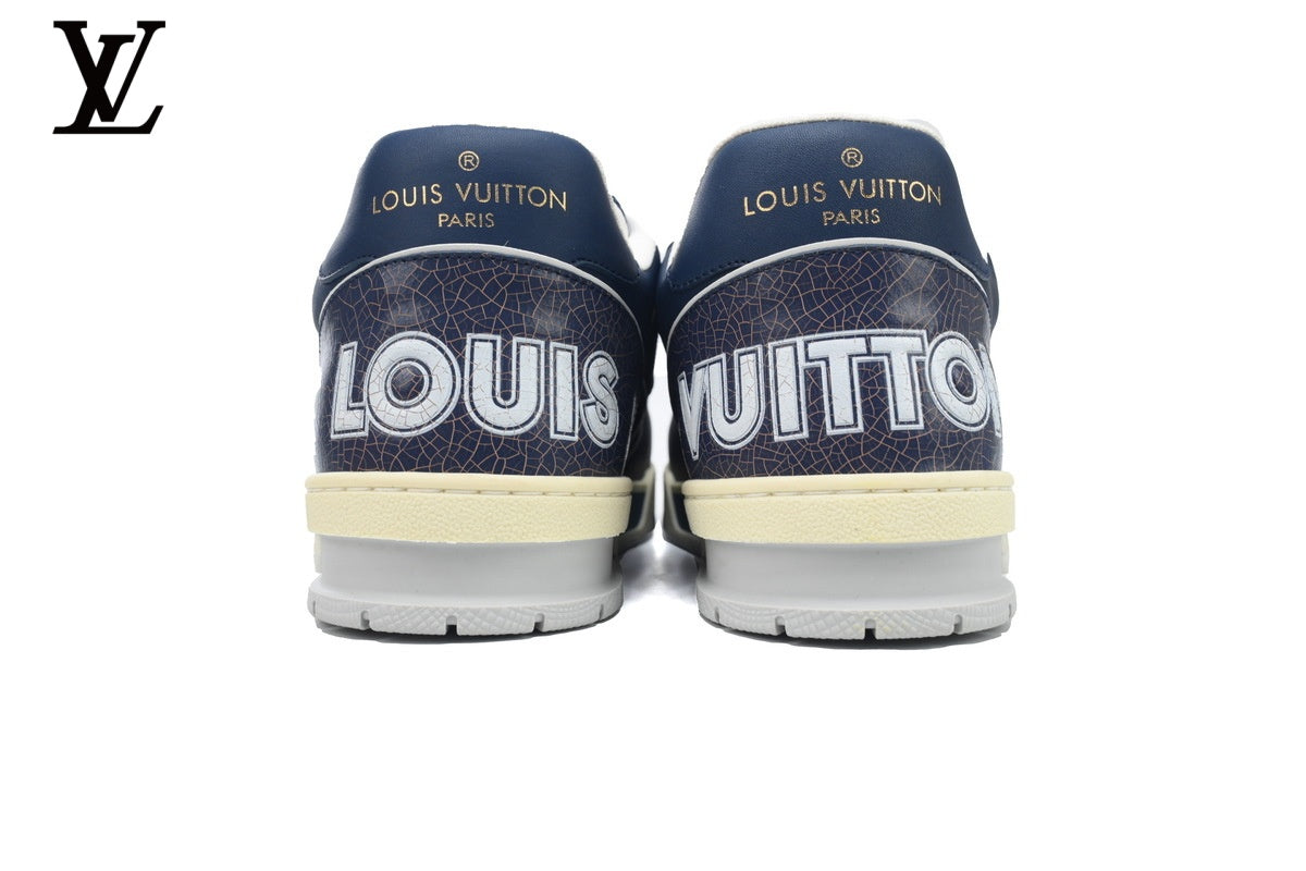Louis Vuitton Trainer  shoes for man  women Sneaker – Navy Mesh Monogram