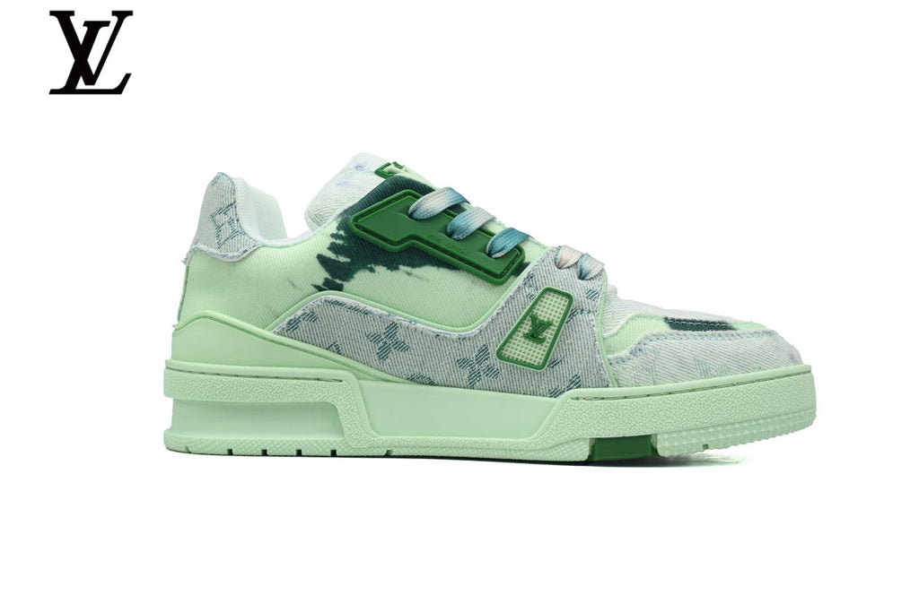 Louis Vuitton Trainer  shoes for man  women Sneaker – Light Green Denim