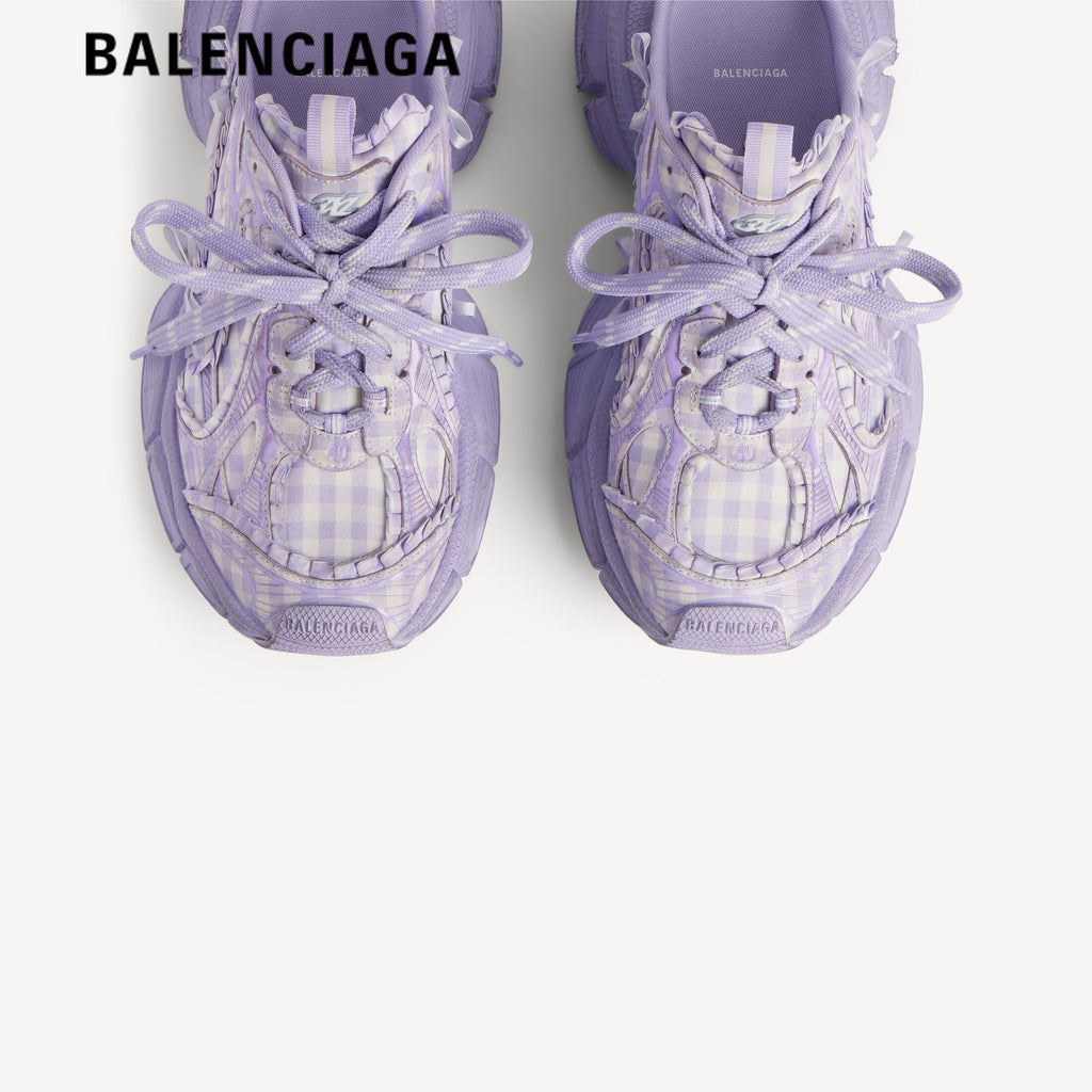 Balenciaga 3XL Check Mule Lilac men's shoes  women sneakers