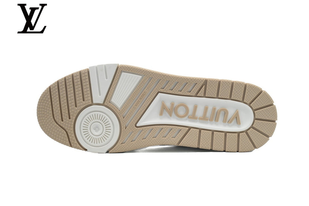 Louis Vuitton Trainer shoes for man  women Sneakers – Beige & White