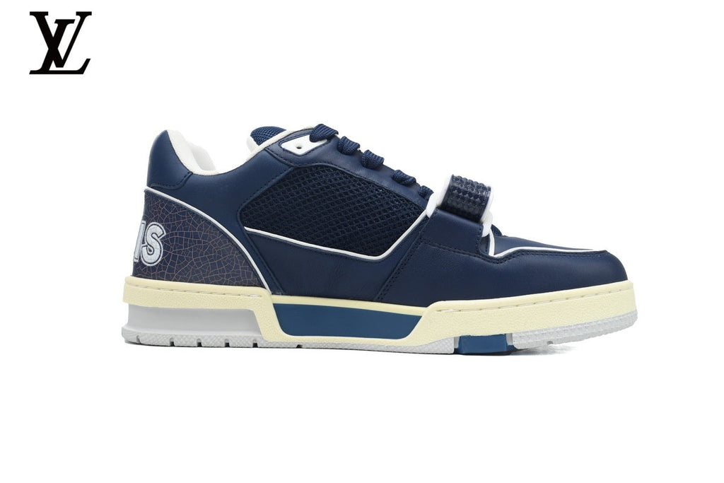 Louis Vuitton Trainer  shoes for man  women Sneaker – Navy Mesh Monogram