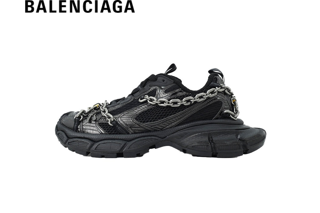 Balenciaga Runner men's shoes  women sneakers in Black with Chain Detail