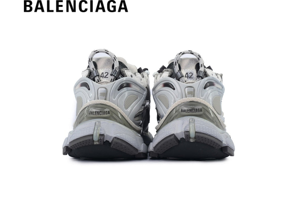 Balenciaga Runner men's shoes  women sneakers Grey White