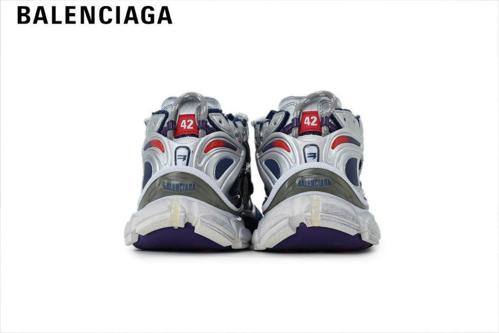 Balenciaga Skate men's shoes  women sneakers Silver White Blue