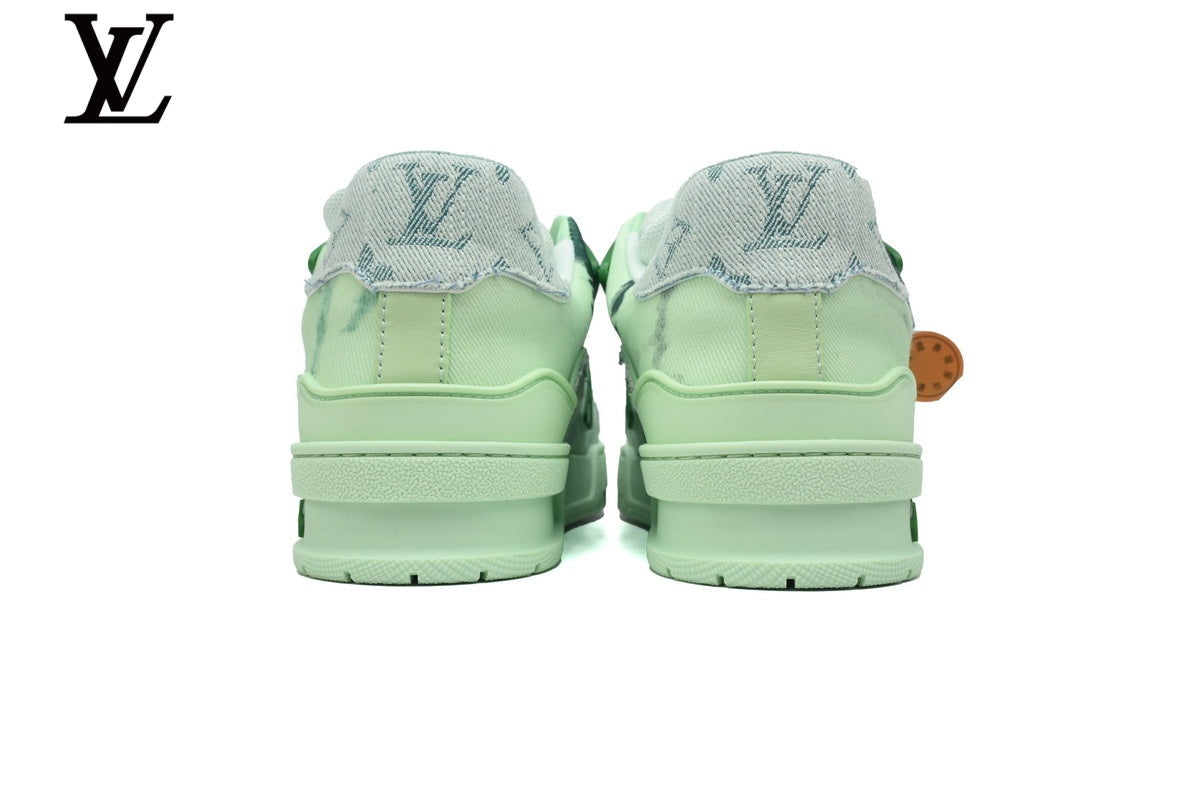 Louis Vuitton Trainer  shoes for man  women Sneaker – Light Green Denim