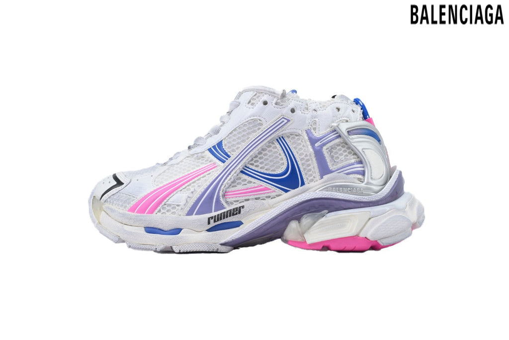Balenciaga Runner men's shoes  women sneakers – White, Pink & Purple