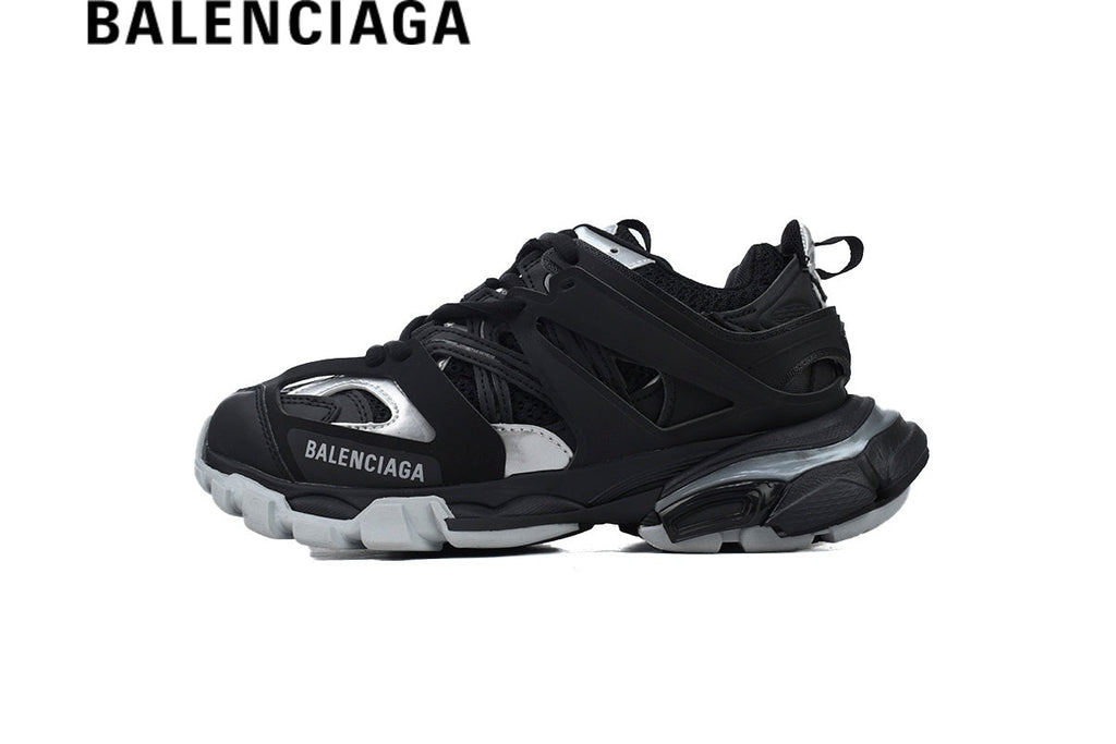 Balenciaga Track men's shoes  women sneakers Sneakers in Black and Silver