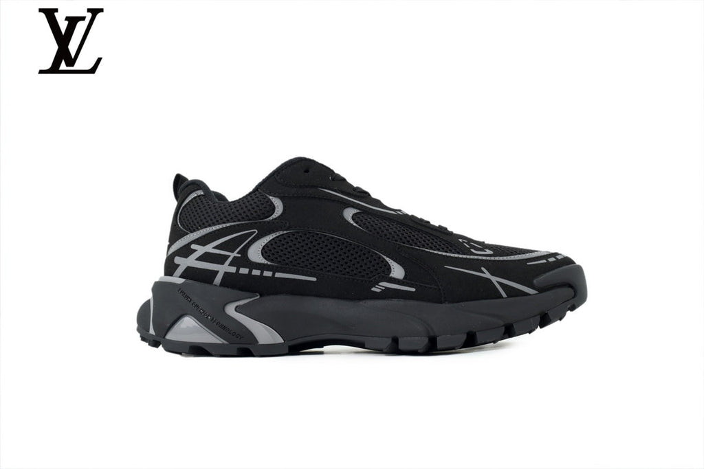 Louis Vuitton shoes for man  women Runaway Sneaker – Black & Grey Mesh Dad Shoe