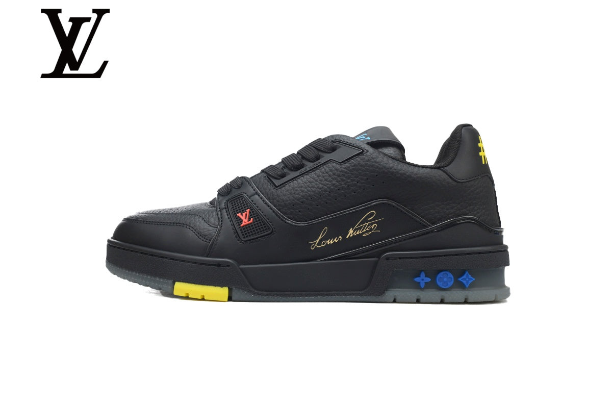Louis Vuitton Trainer shoes for man  women Black Multicolor Sneakers