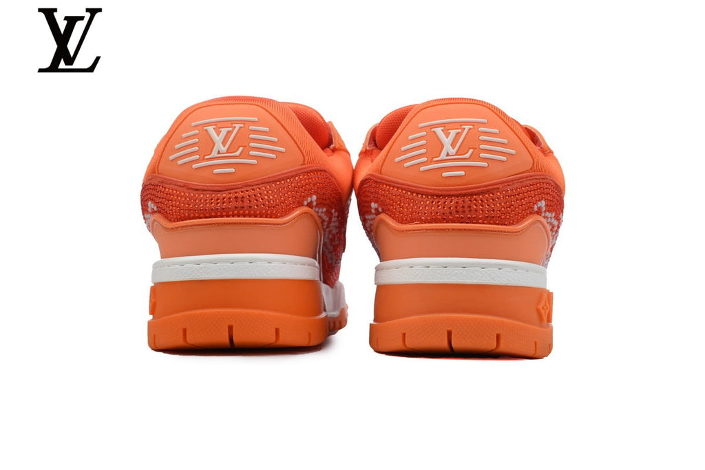 Louis Vuitton Trainer shoes for man  women Sneakers - Orange Rhinestone