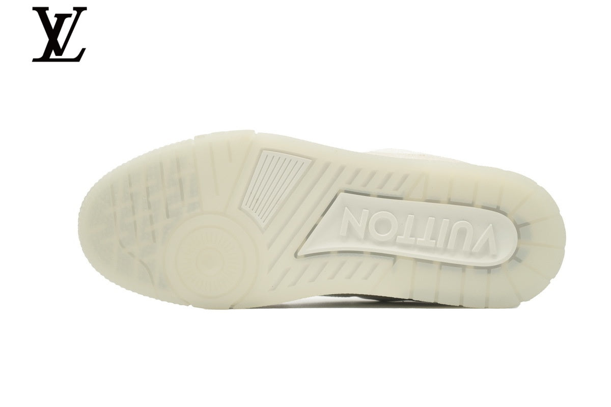 Louis Vuitton Trainer  shoes for man  women Sneaker – Cream Monogram